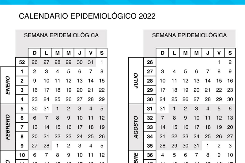 Calendario Epidemiológico 2022